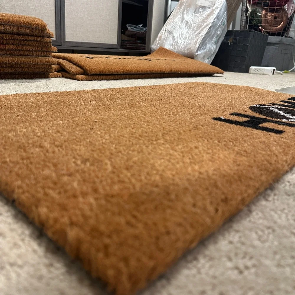Brown HOME Doormat with Football Design